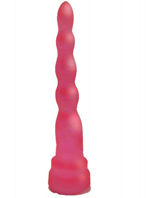 Гелевый расширяющийся к низу анальный стимулятор, цвет: розовый - 17,5 см