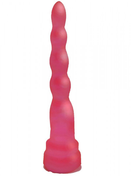 Гелевый расширяющийся к низу анальный стимулятор, цвет: розовый - 17,5 см