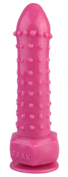 Фаллоимитатор с шипиками - 21,5 см, цвет: розовый